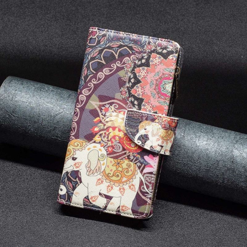 Housse Xiaomi Redmi 10C Poche Zippée Éléphant