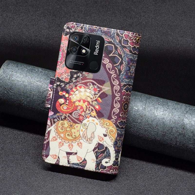 Housse Xiaomi Redmi 10C Poche Zippée Éléphant