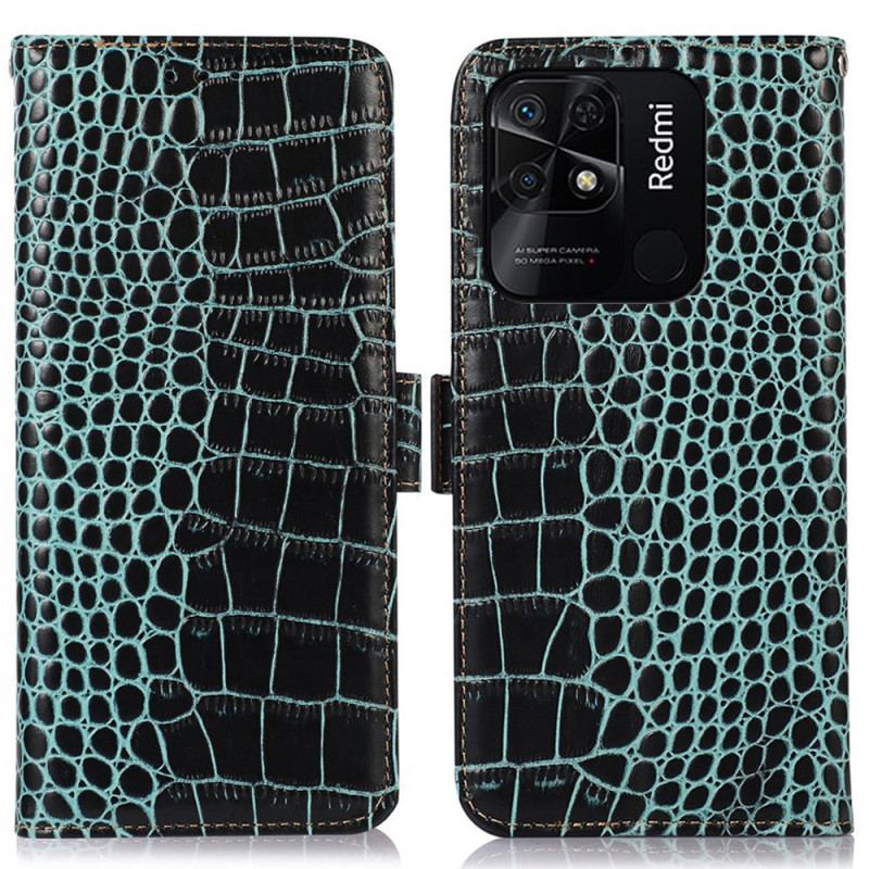 Housse Xiaomi Redmi 10C Style Crocodile RFID