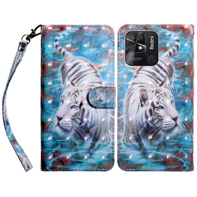 Housse Xiaomi Redmi 10C Tigre à Lanière