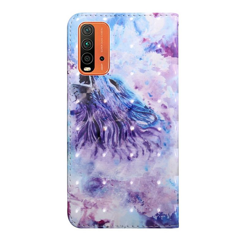 Housse Xiaomi Redmi 9T Loup Aquarelle