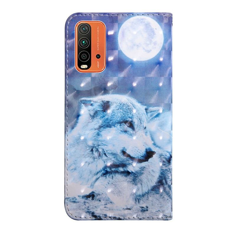 Housse Xiaomi Redmi 9T Loup au Claire de Lune