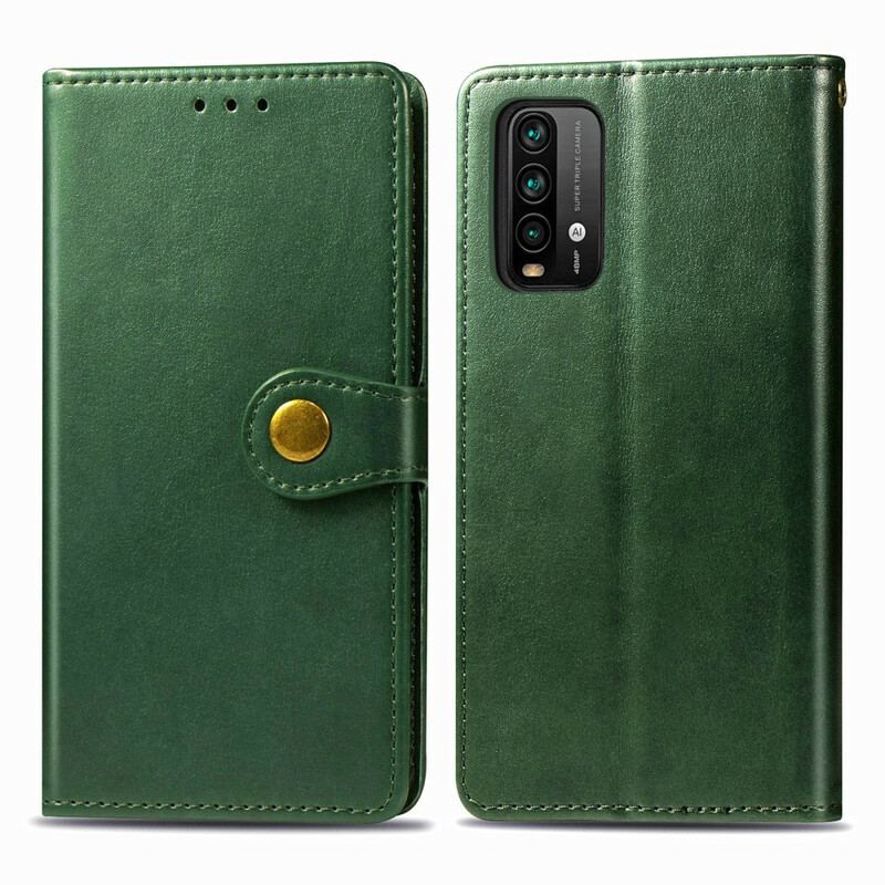 Housse Xiaomi Redmi 9T Simili Cuir et Fermoir Vintage