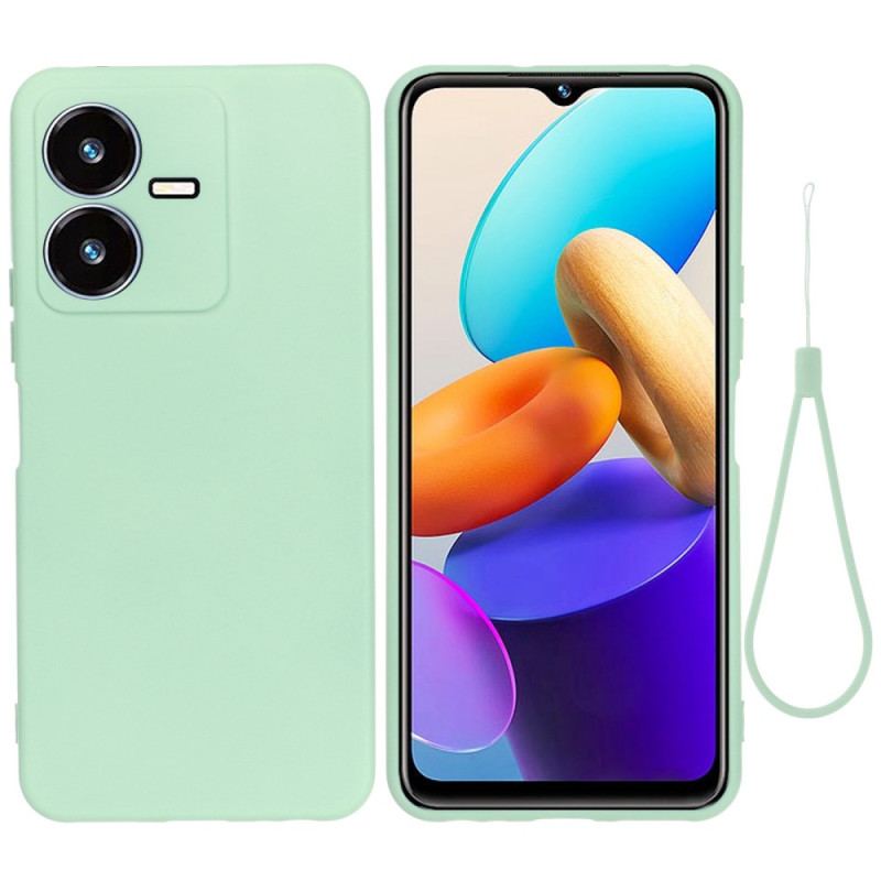 Coque Vivo Y35 / Y22s Silicone Liquide avec Lanière