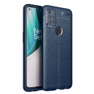 Coque OnePlus Nord N10 Effet Cuir Litchi Double Line