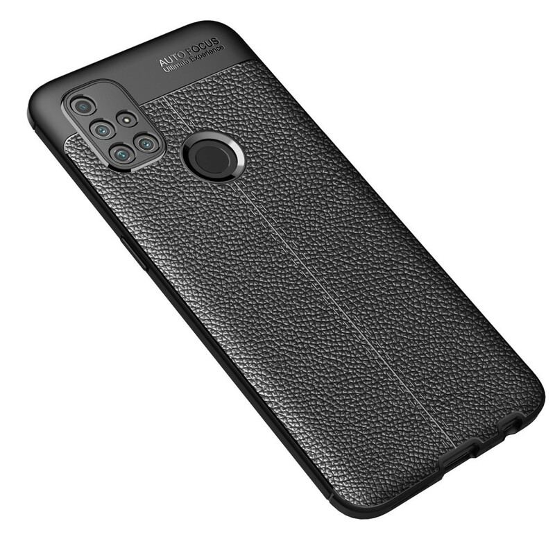 Coque OnePlus Nord N10 Effet Cuir Litchi Double Line