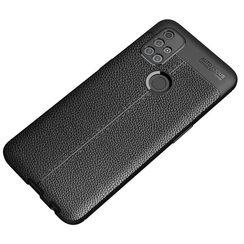 Coque OnePlus Nord N10 Effet Cuir Litchi Double Line