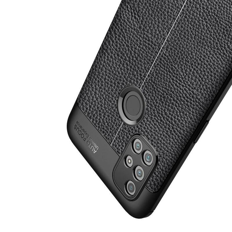 Coque OnePlus Nord N10 Effet Cuir Litchi Double Line