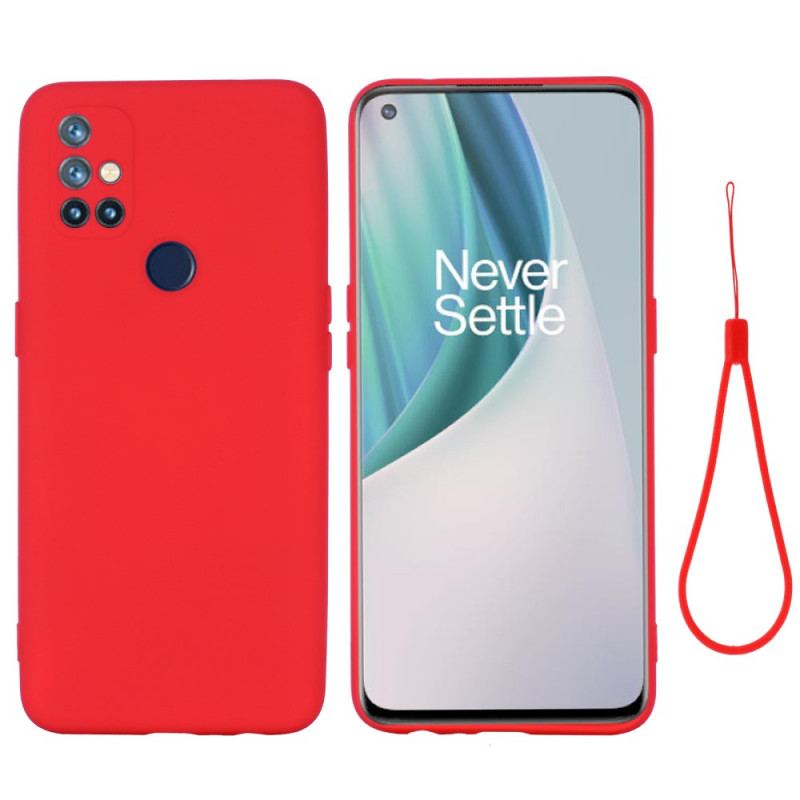 Coque OnePlus Nord N10 Silicone Liquide Avec Lanière