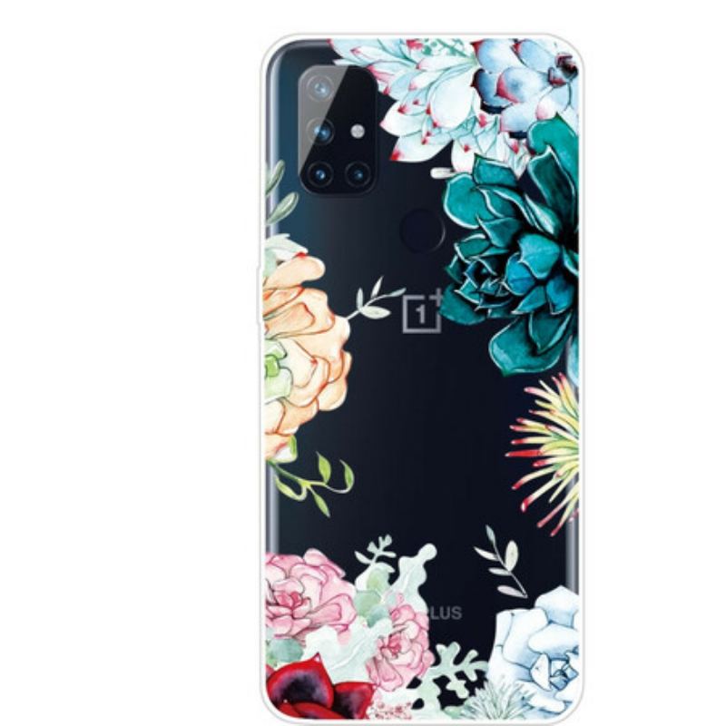 Coque OnePlus Nord N10 Transparente Fleurs Aquarelle