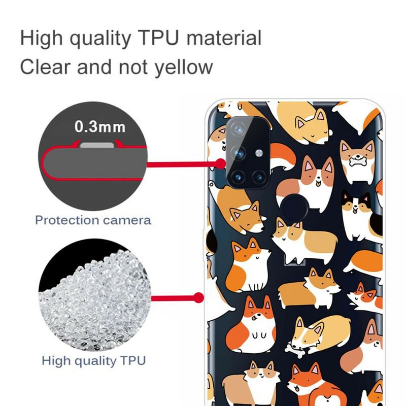 Coque OnePlus Nord N10 Transparente Multiples Chiens