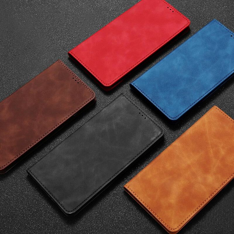 Flip Cover OnePlus Nord N10 Effet Cuir Silky Touch