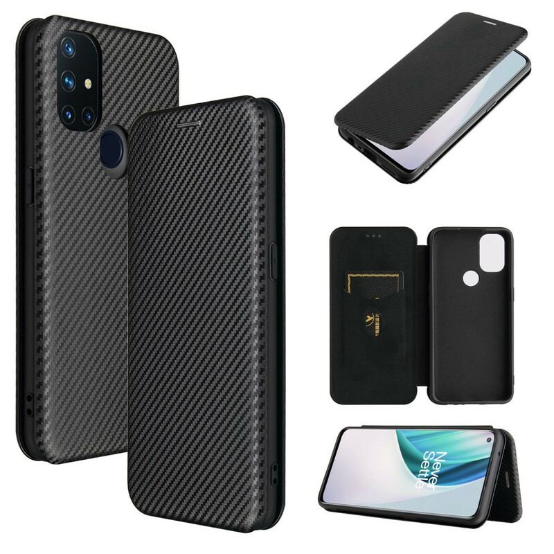 Flip Cover OnePlus Nord N10 Fibre Carbone