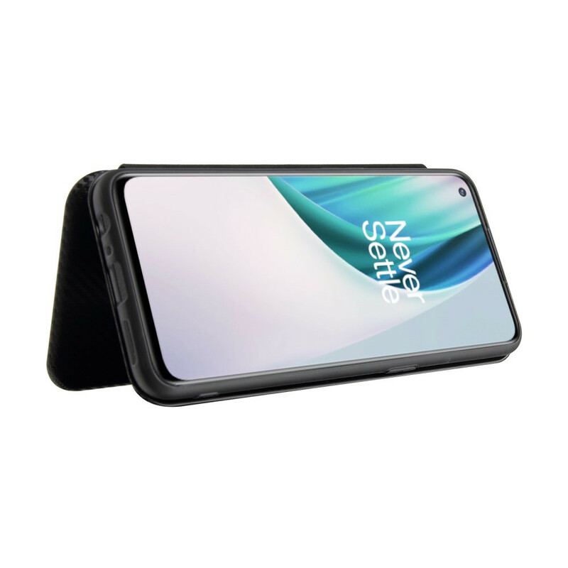 Flip Cover OnePlus Nord N10 Fibre Carbone