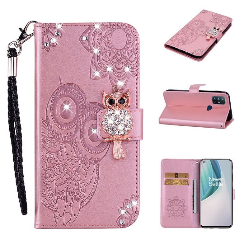 Housse OnePlus Nord N10 Hibou Mandala et Breloque