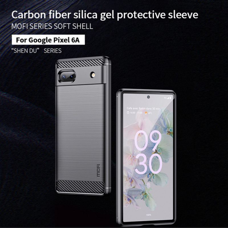 Coque Google pixel 6A Fibre Carbone Brossée MOFI