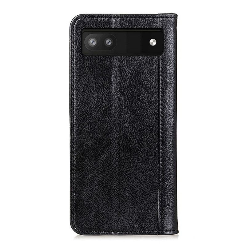 Flip Cover Google Pixel 6A Cuir Fendu Stylé