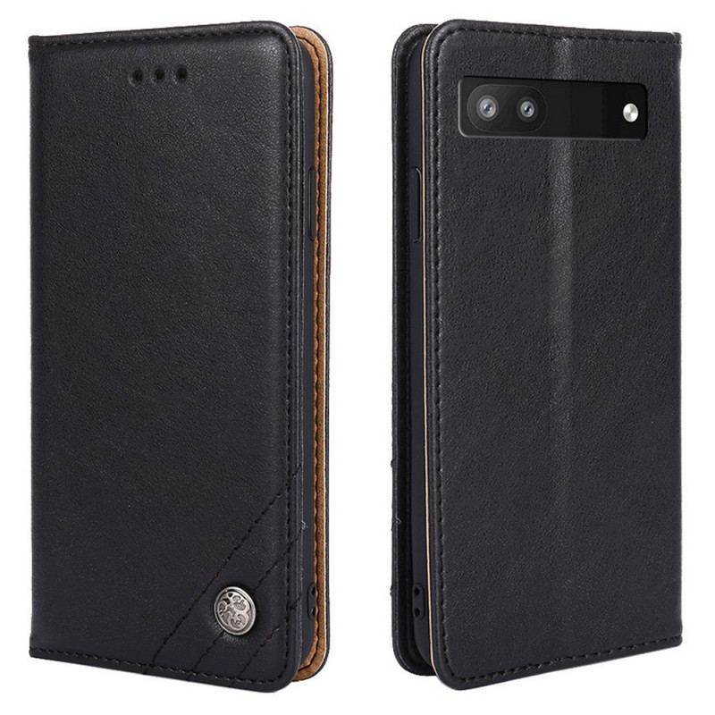 Flip Cover Google Pixel 6A Style Cuir Rivet