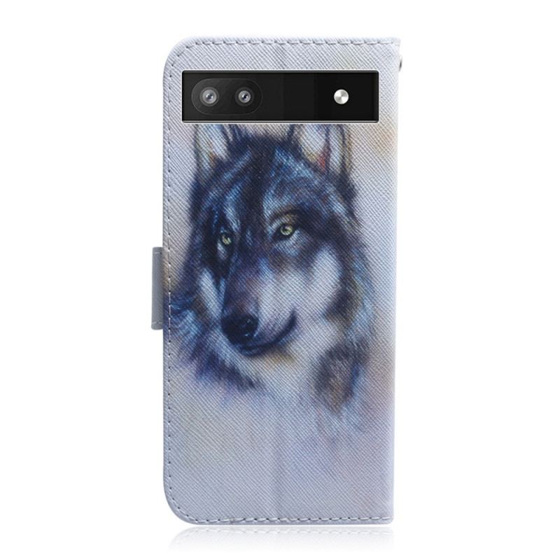 Housse Google Pixel 6A Loup Aquarelle