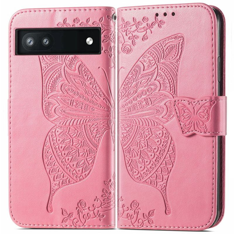 Housse Google Pixel 6A Motif Papillon avec Lanière