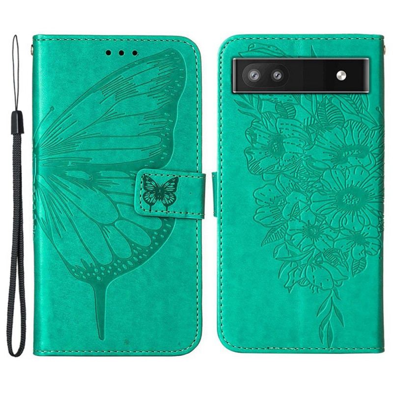 Housse Google Pixel 6A Papillon Artistique à Lanière