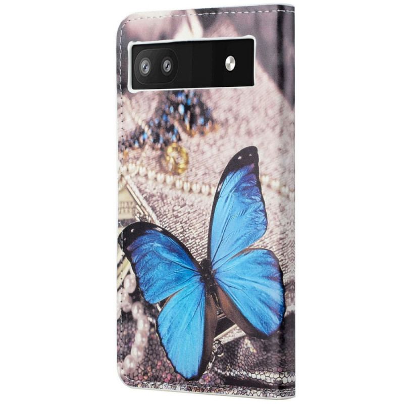 Housse Google Pixel 6A Papillon Bleu