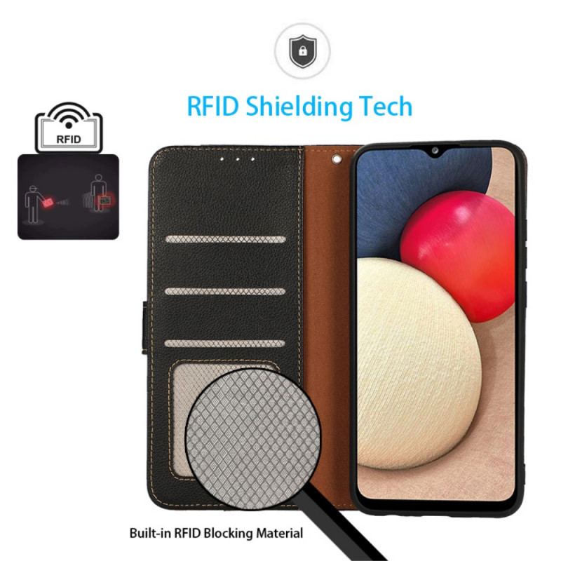 Housse Google Pixel 6A Style Litchi RFID KHAZNEH