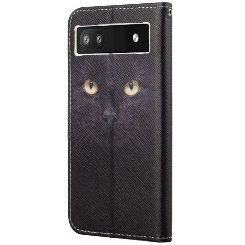 Housse Google Pixel 6A Yeux de Chat à Lanière