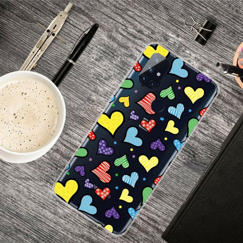 Coque OnePlus Nord N100 Coeurs Multicolores