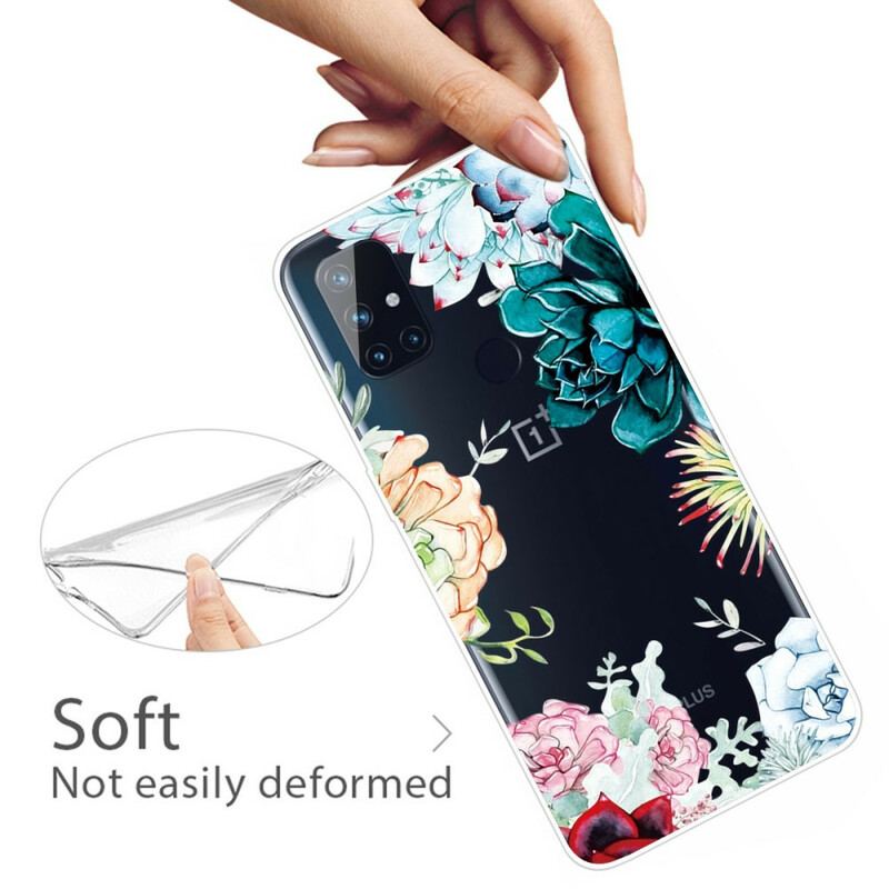 Coque OnePlus Nord N100 Transparente Fleurs Aquarelle