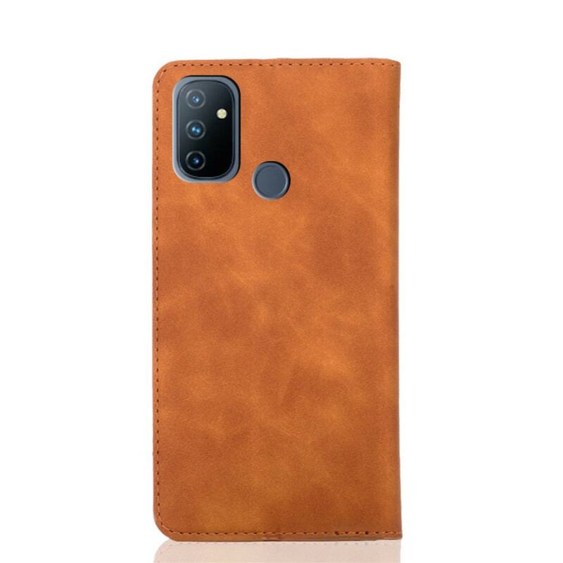 Flip Cover OnePlus Nord N100 Effet Cuir Silky Touch