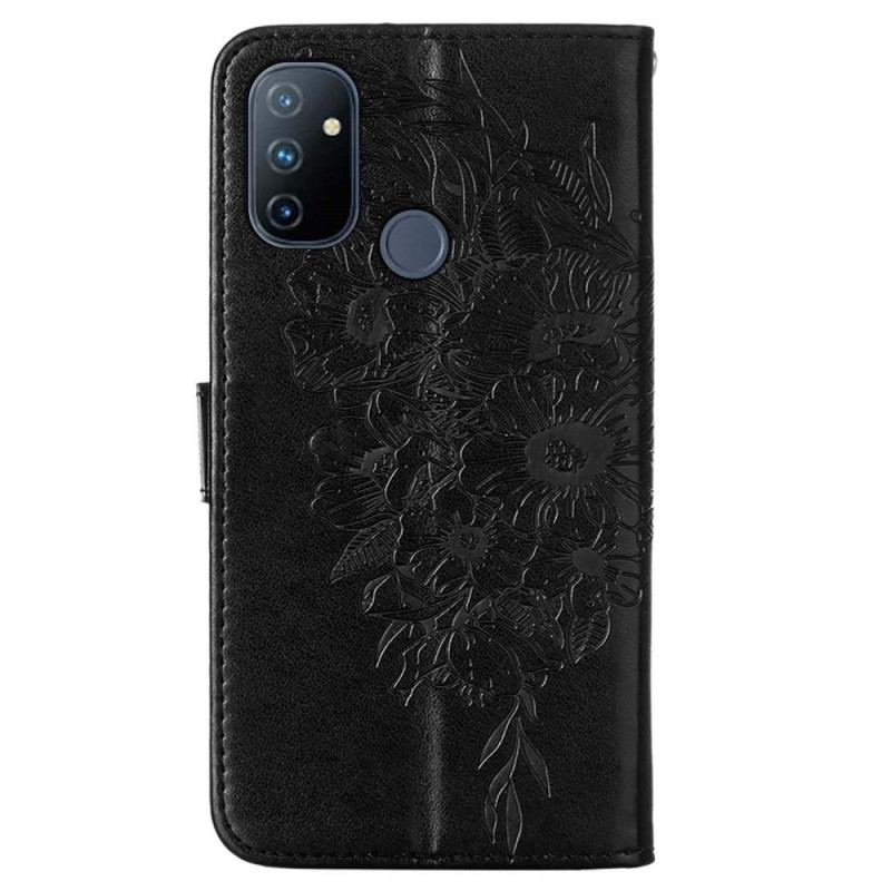 Housse OnePlus Nord N100 Papillon Design à Lanière