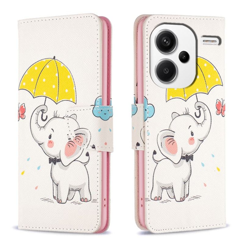 Housse Xiaomi Redmi Note 13 Pro Plus 5G Parapluie et Éléphant