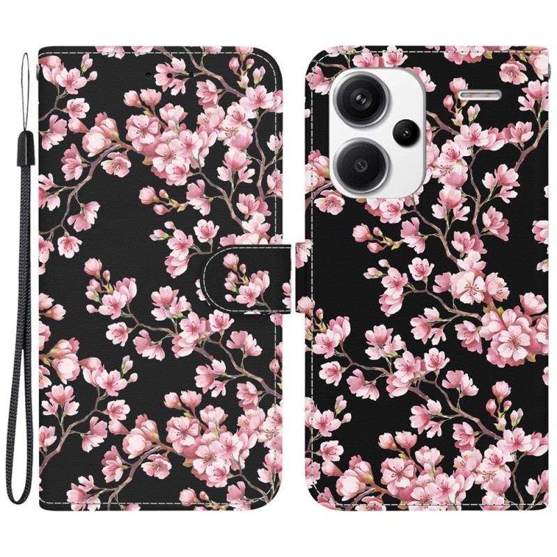 Housse Xiaomi Redmi Note 13 Pro Plus 5G Portefeuille Fleurs de Prunier