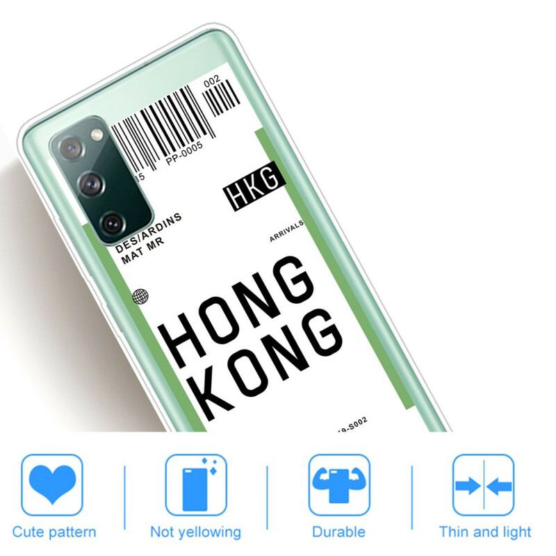 Coque Samsung Galaxy S20 FE Boarding Pass to Hong Kong