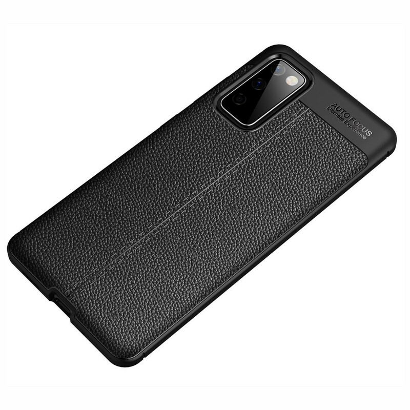 Coque Samsung Galaxy S20 FE Effet Cuir Litchi Double Line