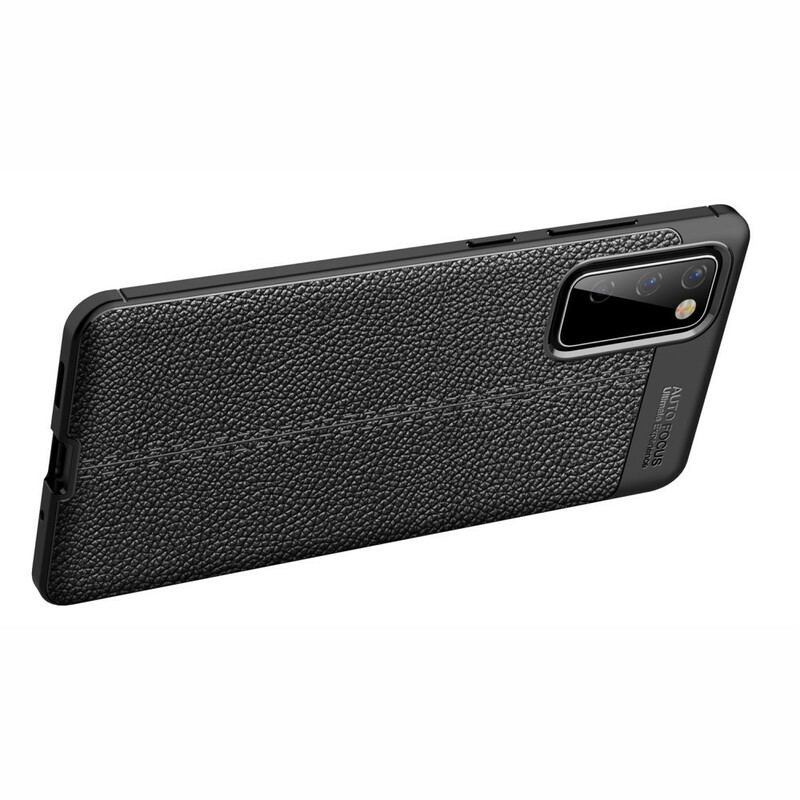 Coque Samsung Galaxy S20 FE Effet Cuir Litchi Double Line