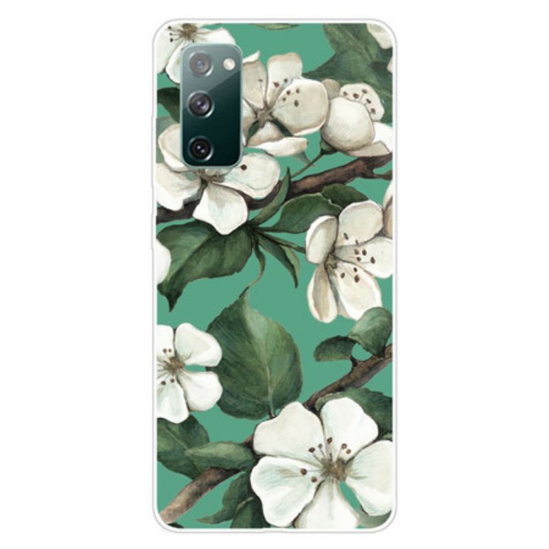 Coque Samsung Galaxy S20 FE Fleurs Blanches Peintes