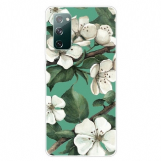 Coque Samsung Galaxy S20 FE Fleurs Blanches Peintes