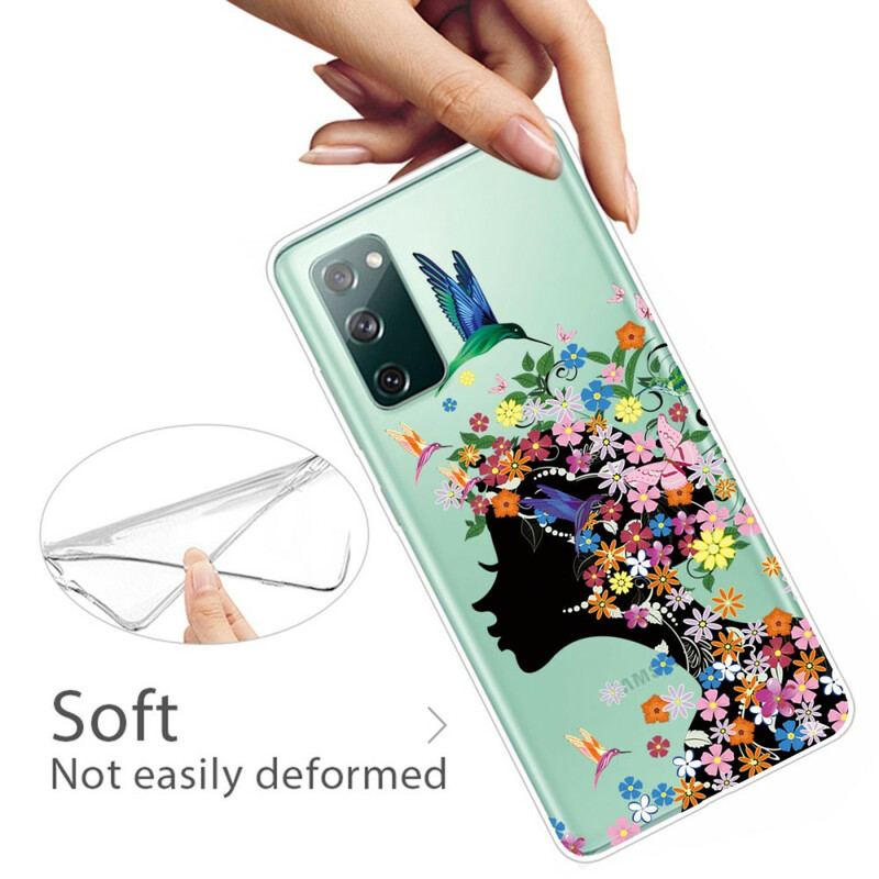 Coque Samsung Galaxy S20 FE Jolie Tête Fleurie