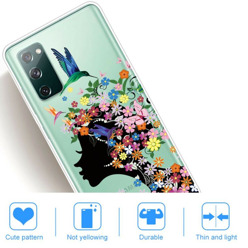 Coque Samsung Galaxy S20 FE Jolie Tête Fleurie