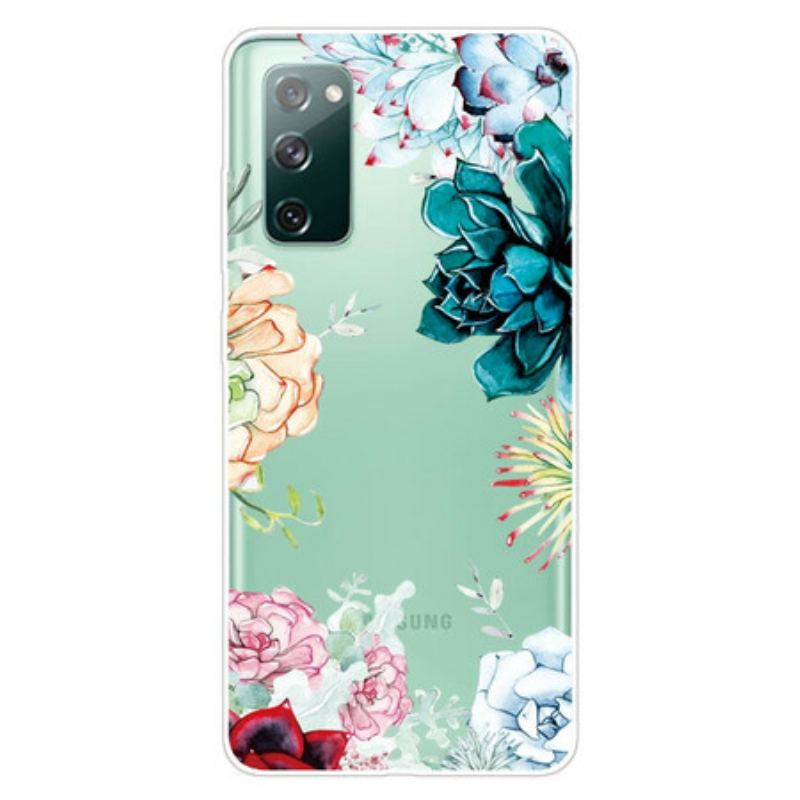 Coque Samsung Galaxy S20 FE Transparente Fleurs Aquarelle