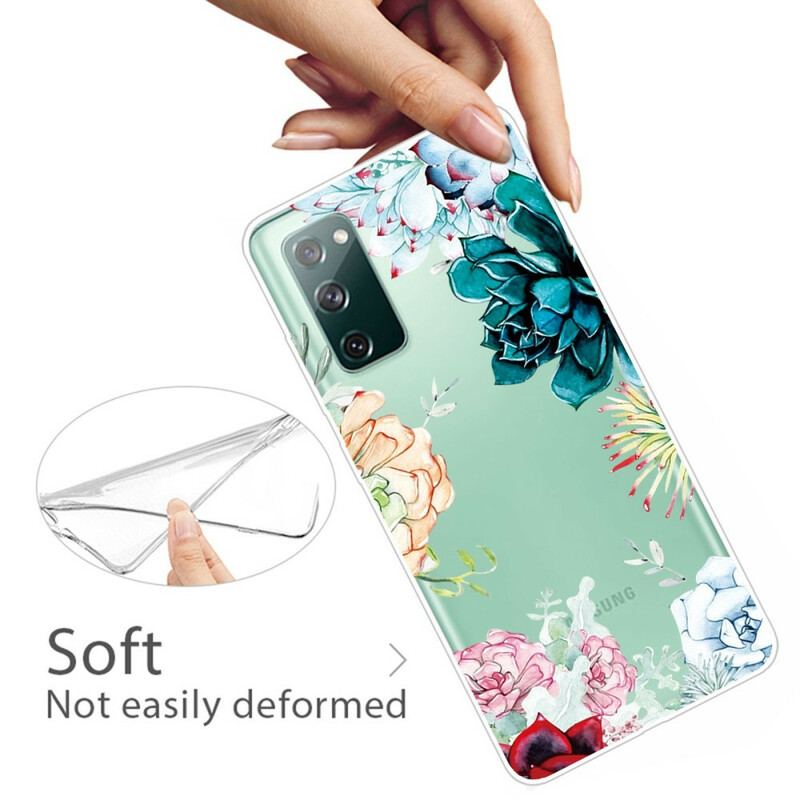 Coque Samsung Galaxy S20 FE Transparente Fleurs Aquarelle