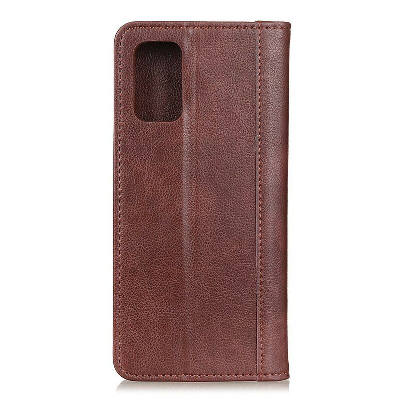 Flip Cover Samsung Galaxy S20 FE Cuir Litchi Fendu Classique