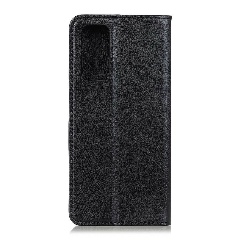 Flip Cover Samsung Galaxy S20 FE Cuir Litchi Fendu Élégance