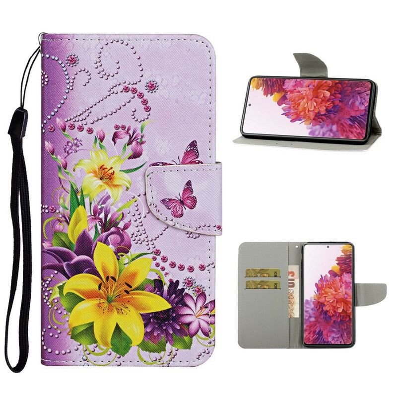 Housse Samsung Galaxy S20 FE Fleurs Magistrales avec Lanière