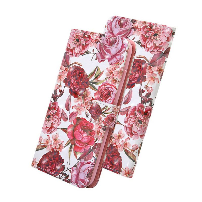 Housse Samsung Galaxy S20 FE Light Spot Roses avec Lanière