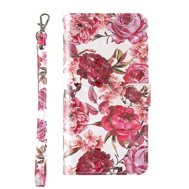 Housse Samsung Galaxy S20 FE Light Spot Roses avec Lanière