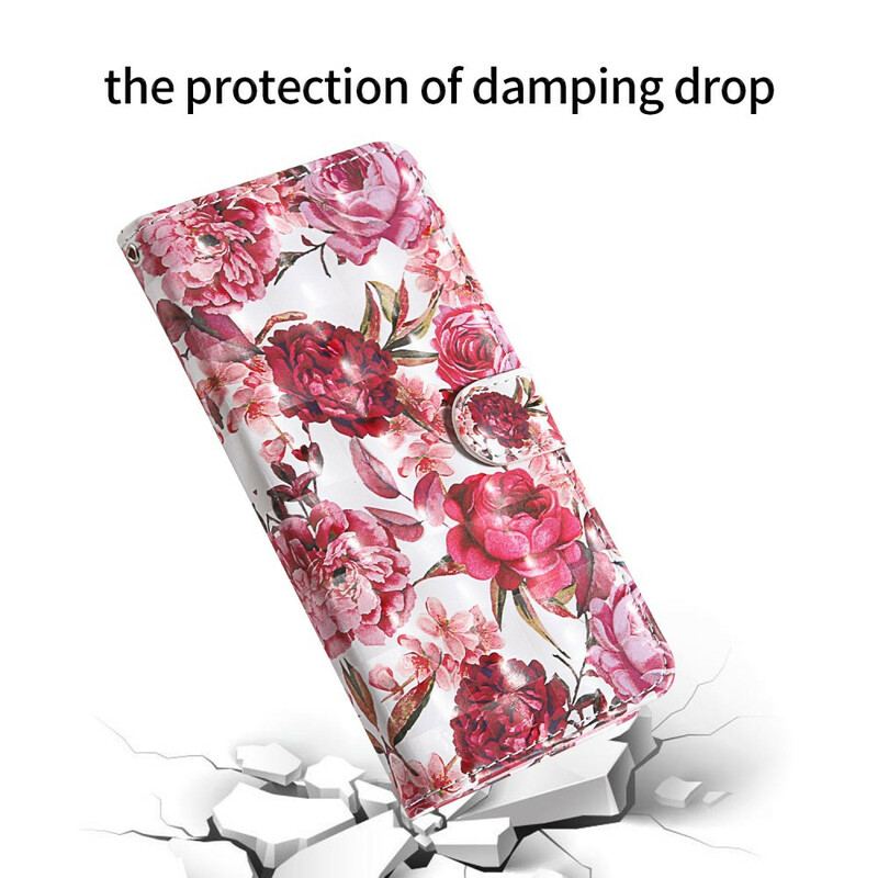 Housse Samsung Galaxy S20 FE Light Spot Roses avec Lanière