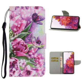 Housse Samsung Galaxy S20 FE Papillons et Tulipes